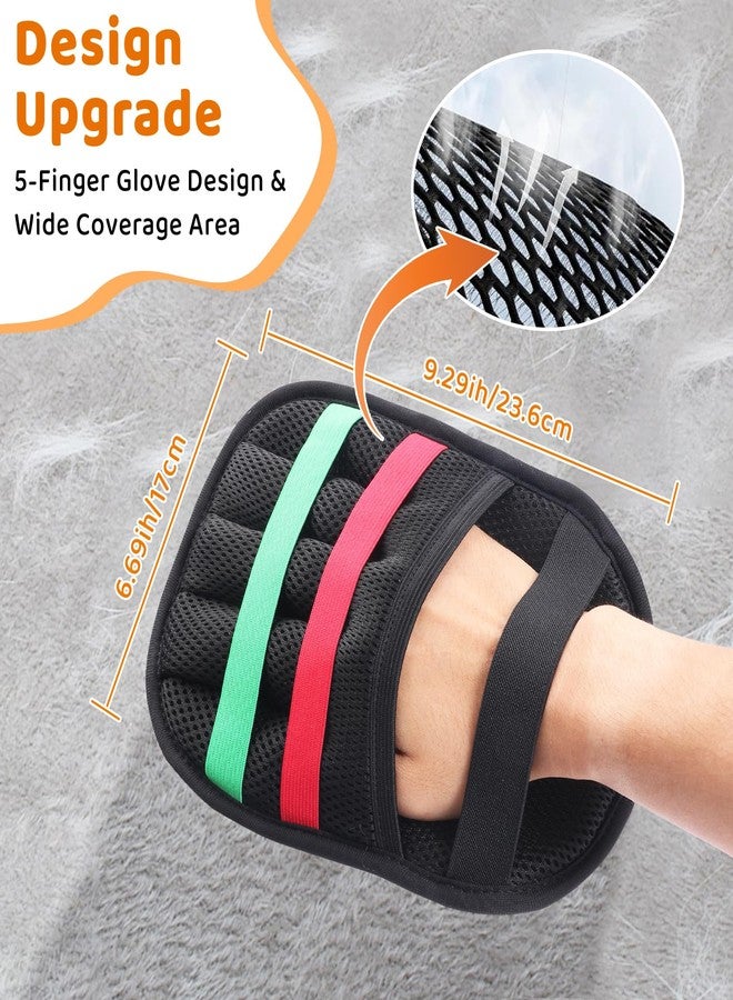 ZREVSB Pet Hair Remover Glove for Dogs & Cats, Newly Upgraded Reusable Electrostatic Pet Hair Gloves, Pet Hair Remover Tool for Clothing, Couch, Carpet, Car Seat (2Pcs - Black) - Image 2